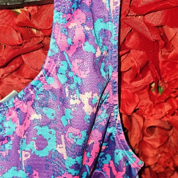 Freestyle Danskin Purple and Blue Patterned Leotard Size 10/12 - Picture 4 of 5